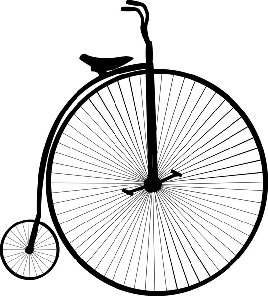 老式自行車向量設計黑白相間