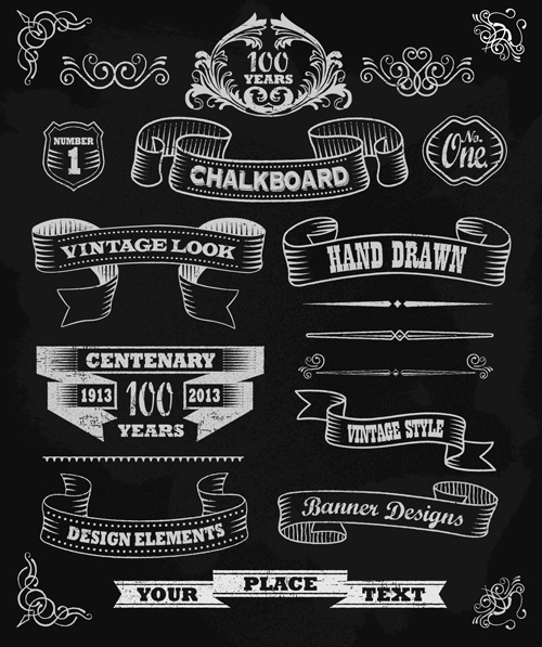 Vintage schwarze und weiße Etiketten mit Ornamenten Vektor