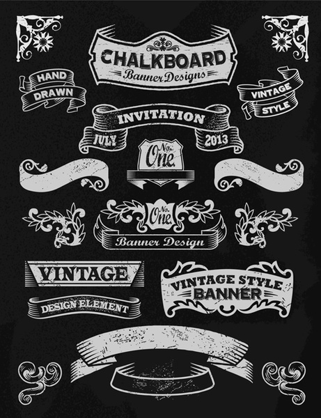 Vintage schwarze und weiße Etiketten mit Ornamenten Vektor