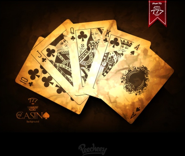 affiche des cartes à jouer casino Vintage