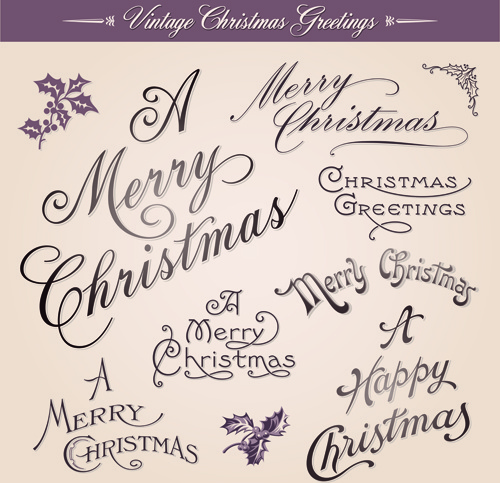 ヴィンテージのクリスマスの挨拶をデザインの要素のベクトル