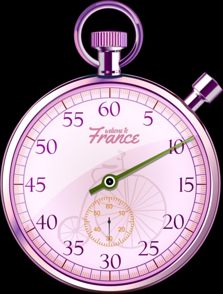 Vintage clock latar belakang mengkilap violet dekorasi
