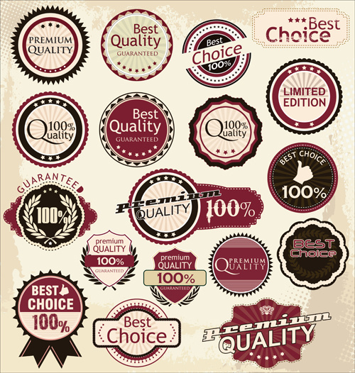 diseño de etiquetas de colores vintage