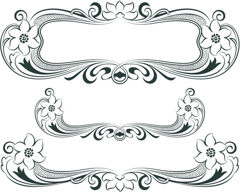fronteras de decoración vintage con marcos de diseño vectorial