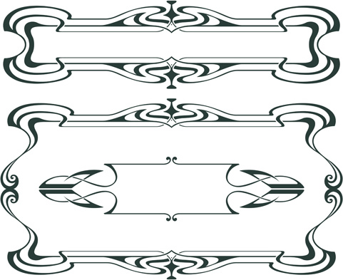 dekorasi antik perbatasan dengan frame desain vektor
