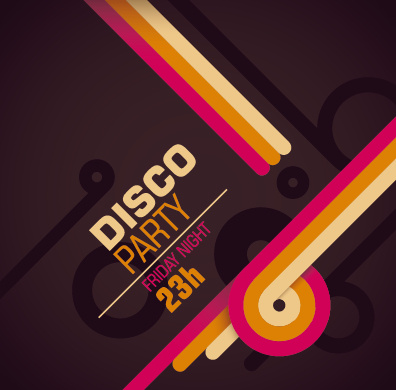 Vintage pesta disko poster flyer desain vektor