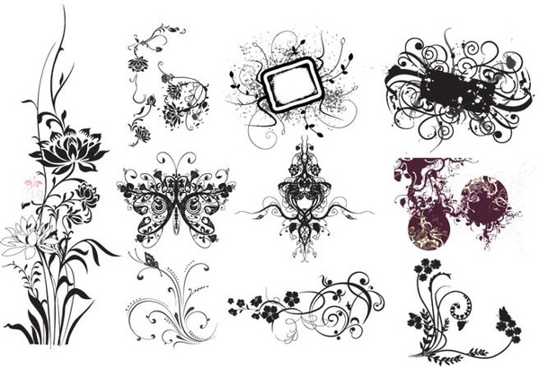 moda vintage padrão floral gráficos vetoriais