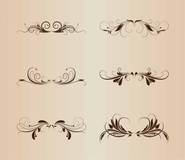 unsur-unsur vintage desain floral vector set ilustrasi