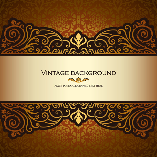 Vintage Floral Luxury Background Vectors