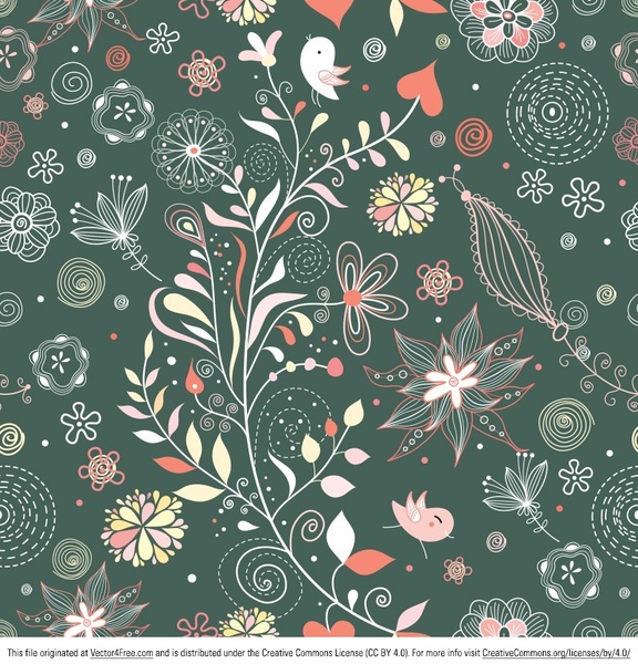 vector Vintage motif floral