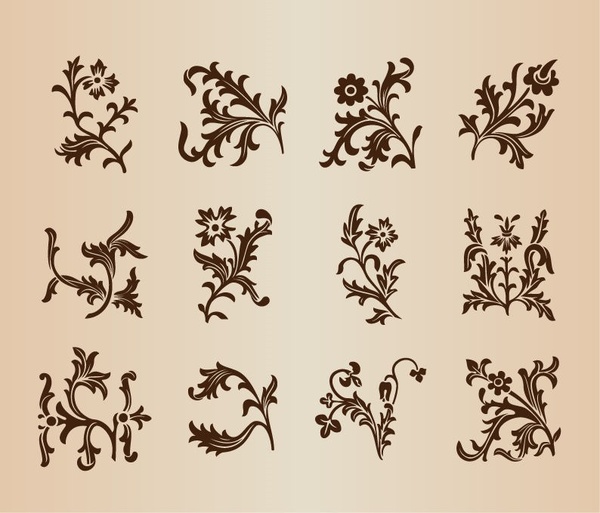 Vintage pola bunga yang ditetapkan untuk desain