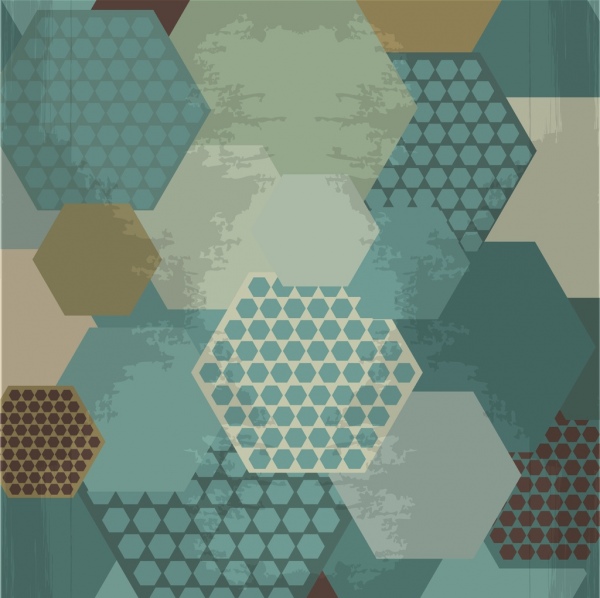 latar belakang geometris vintage hexagon Koleksi dekorasi