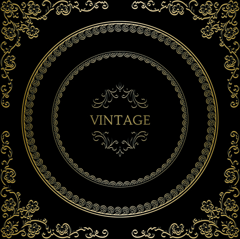 vector Vintage oro marco decorativo