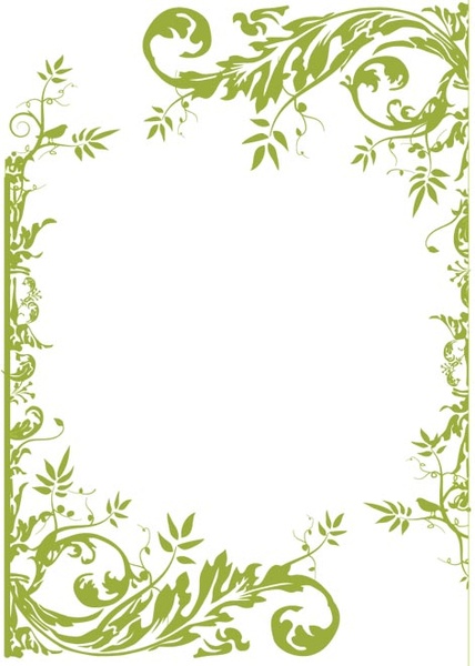 vecteur de cadre floral vert Vintage