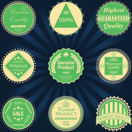 Vintage Green Quality Badge Vector