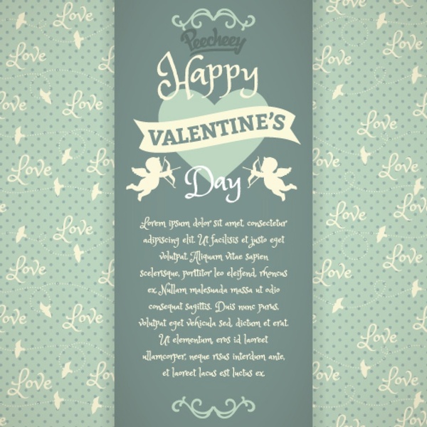 kartu ucapan vintage untuk hari kasih sayang