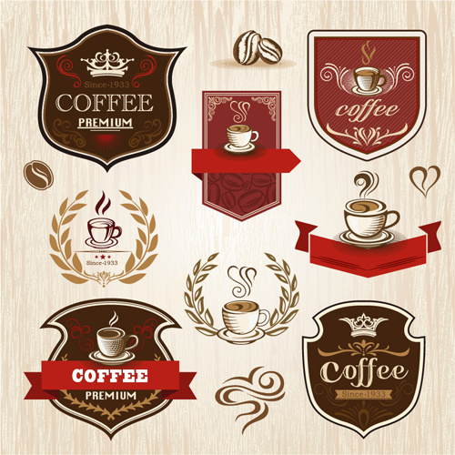vettori di etichetta vintage caffè