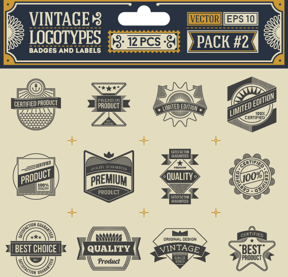 Vintage Logos Label und Abzeichen Vektor