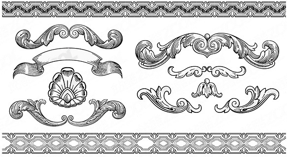 Vintage Ornaments With Frames Vector-vector Misc-free Vector Free Download