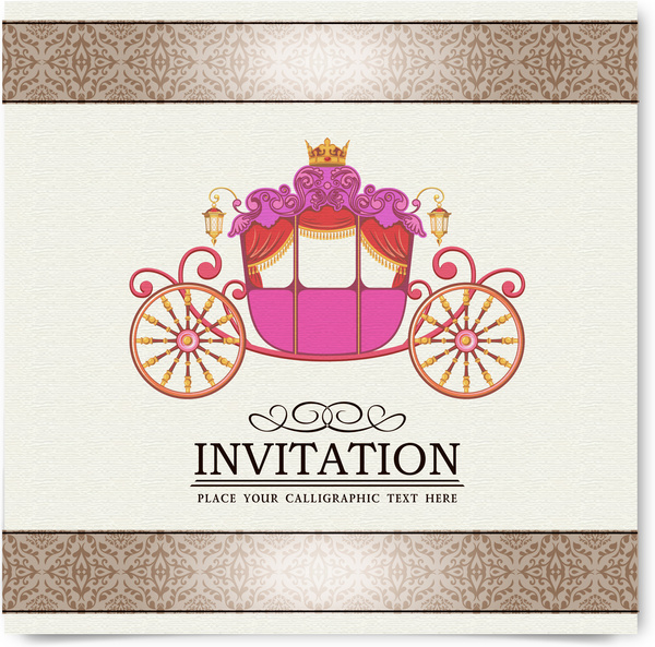 ビンテージ パーティー招待状カードの装飾