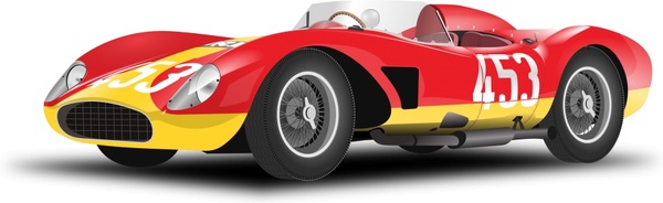 carro de corrida vermelho vintage