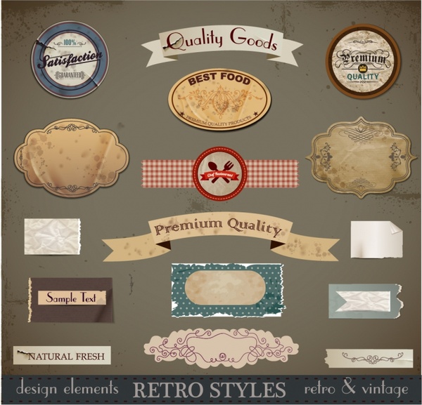 yếu tố thiết kế retro vintage
