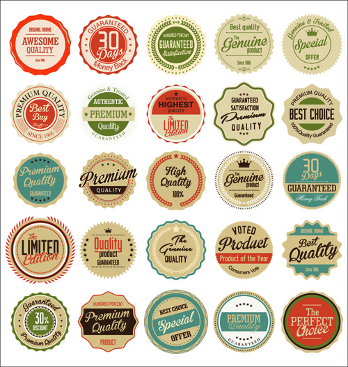 Vintage Round Stamp Label Vector Vintage Round Stamp Label Vector
