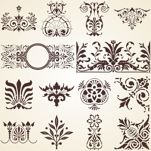 vector de elementos de diseño Vintage ornamentos reales