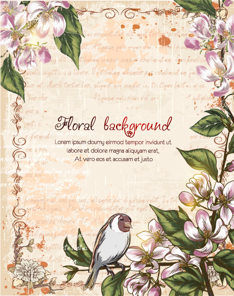 Vintage Spring Floral Background