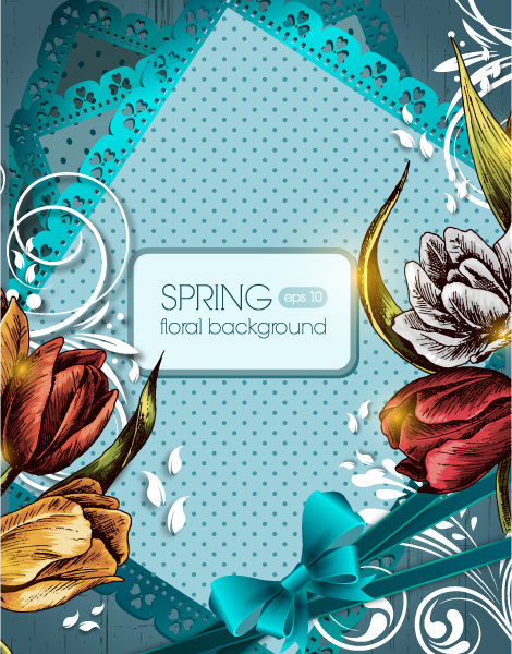 Vintage Spring Floral Background