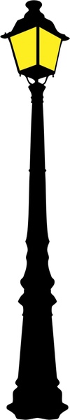 illustrazione di vettore dell'annata lampione con sagoma stile