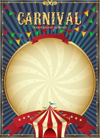 stile vintage circus poster design vettoriale