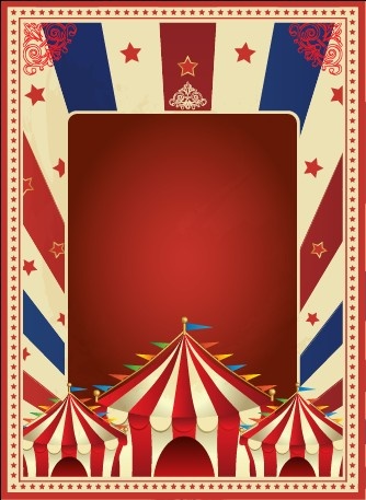 Vintage tarzı sirk posteri tasarlamak vektör