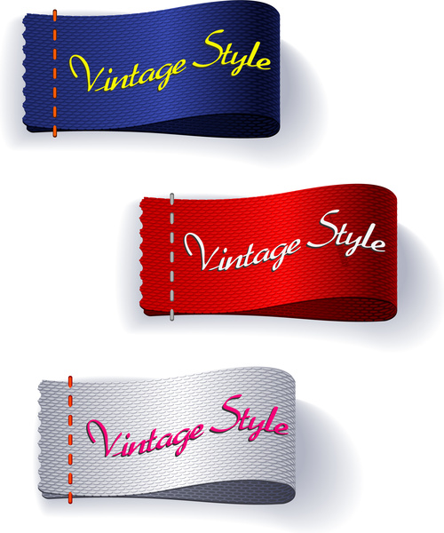 gaya vintage pita mengatur ilustrasi dengan multicolors