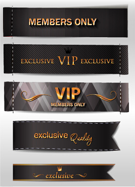 Vintage Style Vip Banners Vector
