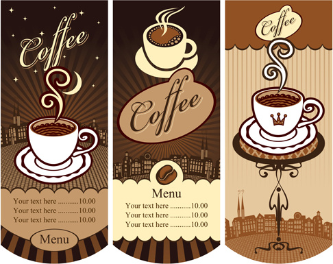 vecteur de styles Vintage café prix menu