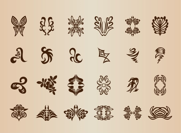 elementos símbolo Vintage vector set
