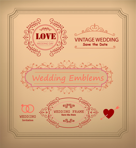 Vintage style invitation for wedding save the day Vector Image