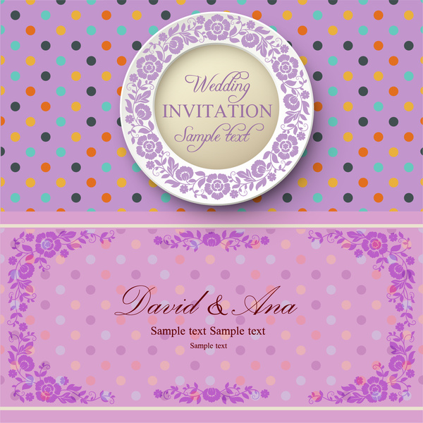 violettem Hintergrund Hochzeitskarte