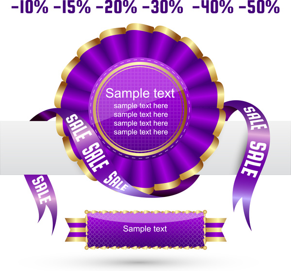 紫色銷售絲帶徽章