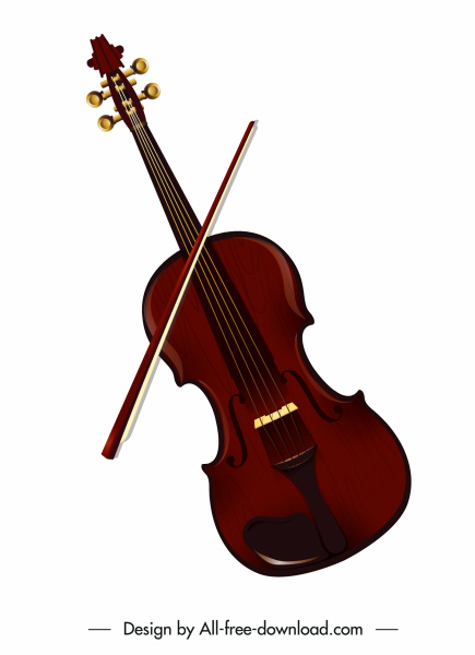 ícone de instrumento de violino elegante design marrom