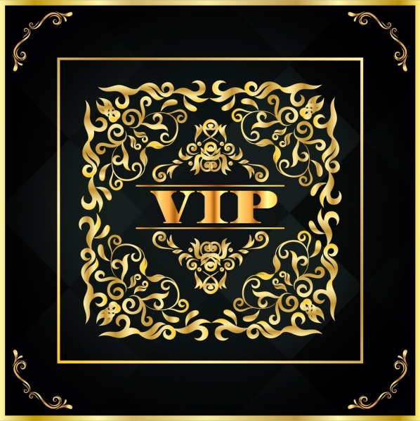 VIP latar belakang dekorasi emas elegan desain klasik simetris