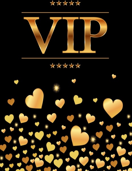 VIP-Hintergrund goldherzen Texte Sterne Dekor