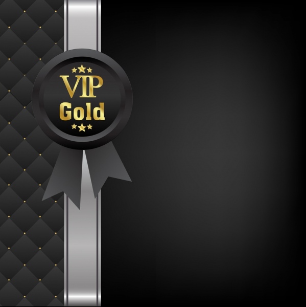 ikon medali dekorasi hitam elegan penutup kartu VIP