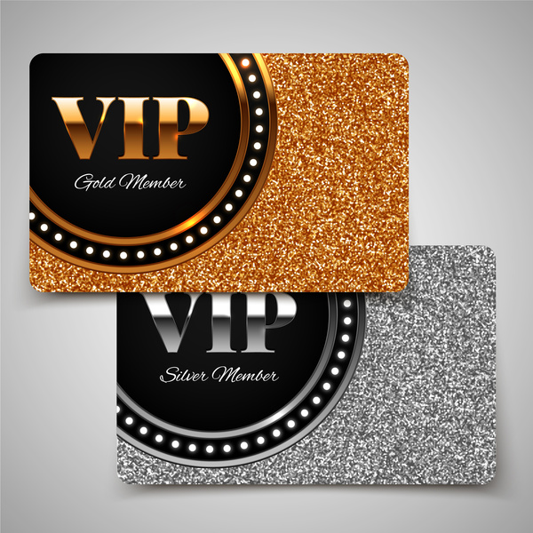 ilustração em vetor cartão VIP com estilo prata ouro