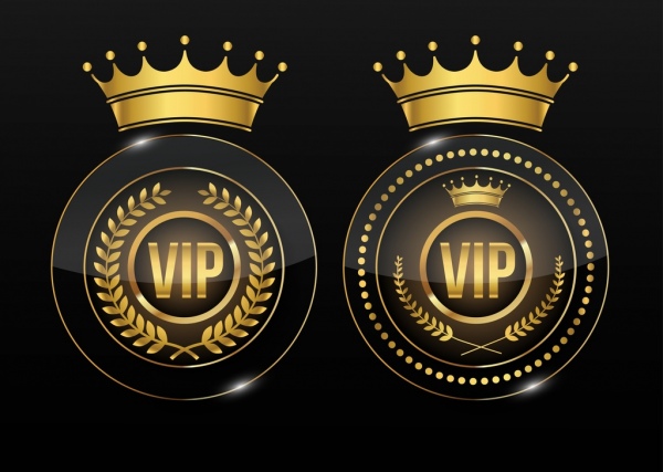 timbre de garantie vip icône décoration couronne dorée