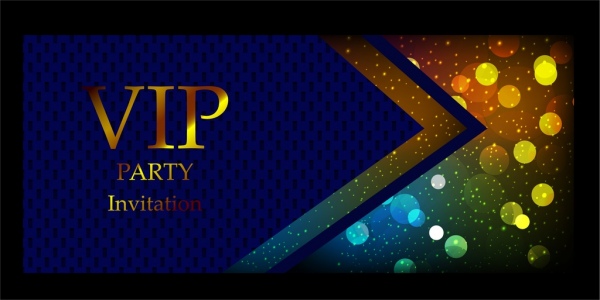 fundo de cartão de convite VIP azul cintilante bokeh brilhante