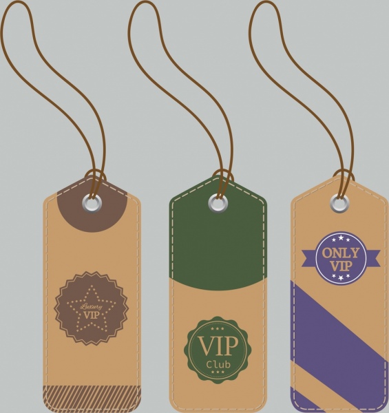 modelos de etiqueta VIP clássicos cor decoração design vertical