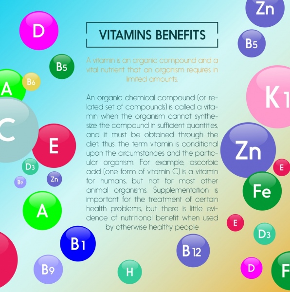 decoración de círculos coloridos de anuncio de vitamina