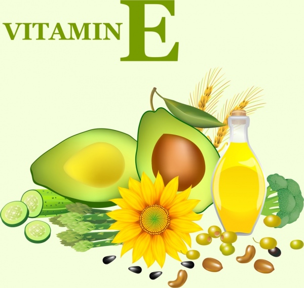 Vitamin Werbung Gurke Avocado Sonnenblumen Bohnen Symbole